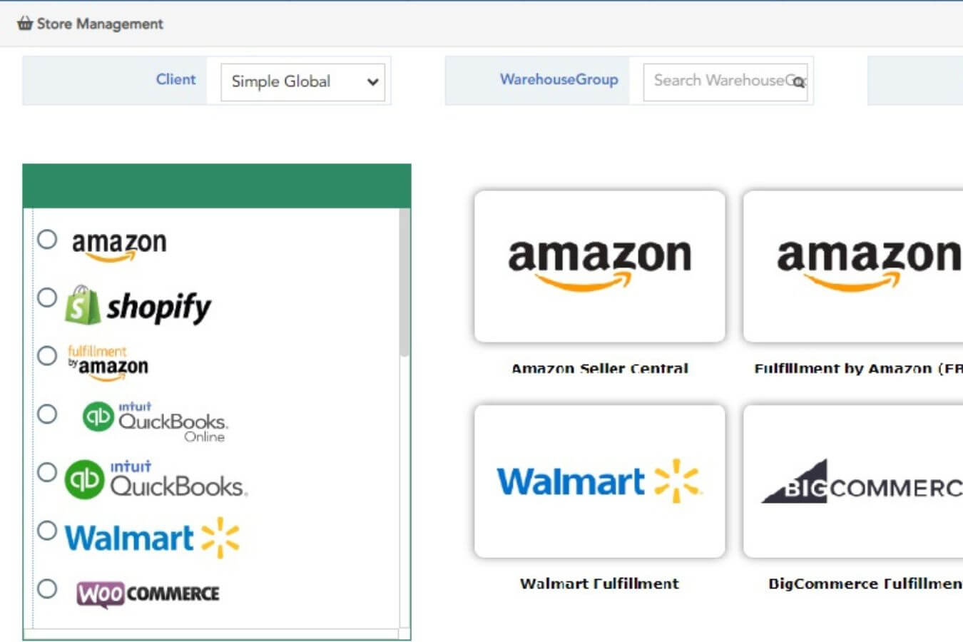 Simple Global warehouse management system integrations