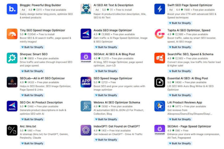 20 Best Shopify SEO Apps in 2025 (Free & Paid) | Simple Global